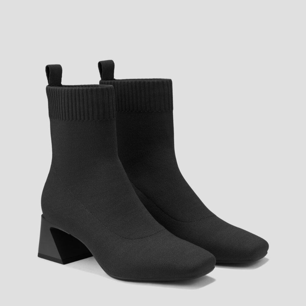 VIVAIA |  Square-Toe Water-Repellent Heeled Boots (Regina Pro)
